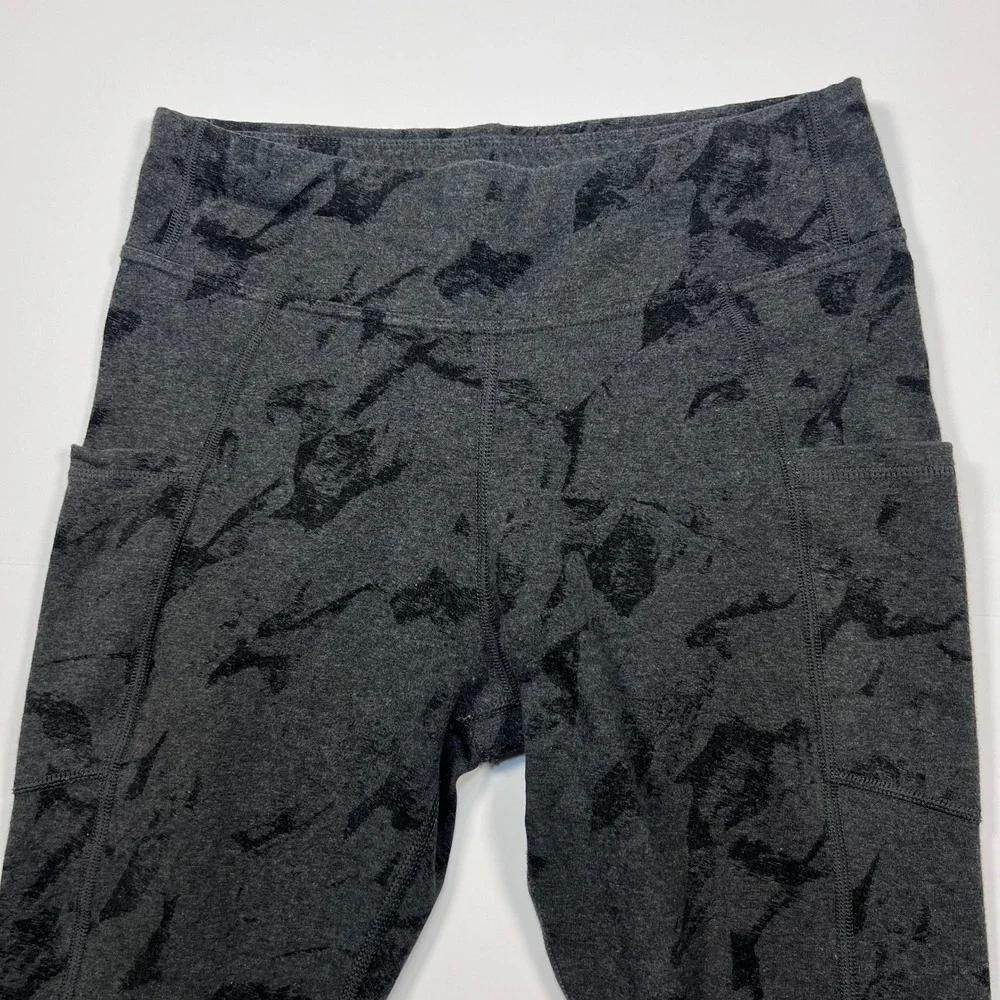 Pact Leggings Womens Small Gray Black Marble Organic Cotton High‎ Rise Pockets